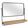 Kirkland's Home Black Metal Frame Wood Shelf Wall Mirror- Decorative Mirrors
