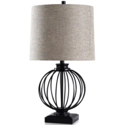 Kirkland's Home Black Metal Globe Table Lamp- Table Lamps