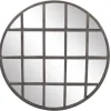 Kirkland's Home Black Metal Grid Overlay Round Mirror- Decorative Mirrors