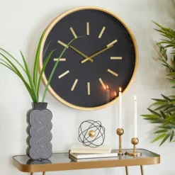 Kirkland's Home Black Metal Modern Thomas Wall Clock- Clocks