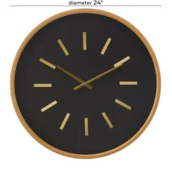 Kirkland's Home Black Metal Modern Thomas Wall Clock- Clocks