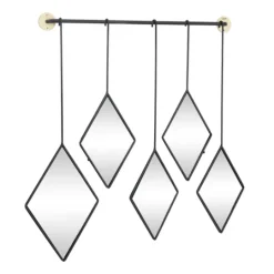 Kirkland's Home Black Metal Nova Hanging Wall Mirror- Decorative Mirrors