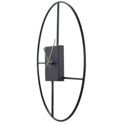 Kirkland's Home Black Metal Open Back Abstract Wall Clock- Clocks