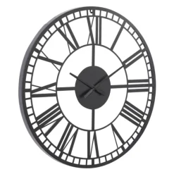 Kirkland's Home Black Metal Open Frame Wall Clock- Clocks