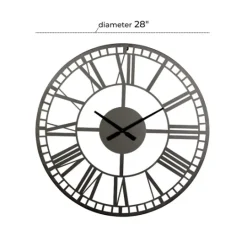Kirkland's Home Black Metal Open Frame Wall Clock- Clocks