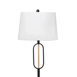 Kirkland's Home Black Metal Oval Gold Center Floor Lamp- Floor Lamps