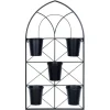 Kirkland's Home Black Metal Panel 5-Pot Wall Planter- Wall Storage