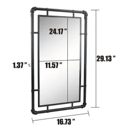 Kirkland's Home Black Metal Pipe Connected Mirror- Decorative Mirrors