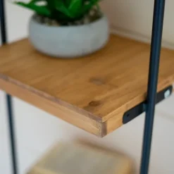 Kirkland's Home Black Metal Pipe Three-Tier Wall Mounted Shelf- Shelves