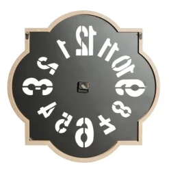 Kirkland's Home Black Metal Quatrefoil Farmhouse Wall Clock- Clocks
