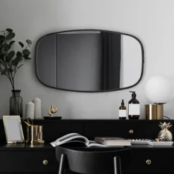 Kirkland's Home Black Metal Rectangular Wall Mirror, 18X31.5 In.- Decorative Mirrors