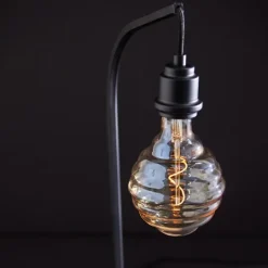 Kirkland's Home Black Metal Textured Edison Table Lamp- Table Lamps