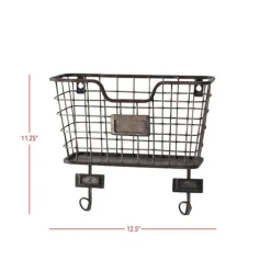 Kirkland's Home Black Metal Wire Mail Wall Pocket- Wall Storage