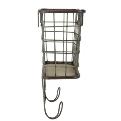 Kirkland's Home Black Metal Wire Mail Wall Pocket- Wall Storage