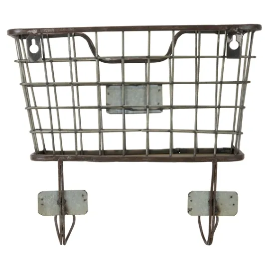 Kirkland's Home Black Metal Wire Mail Wall Pocket- Wall Storage