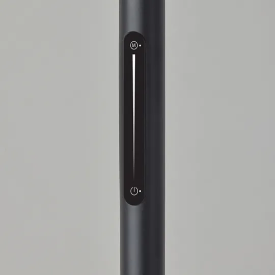 Kirkland's Home Black Metal Wood Accent Contemporary Floor Lamp- Floor Lamps