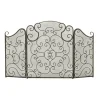 Kirkland's Home Black Metallic Scroll Three-Panel Fire Screen- Fireplace Accessories