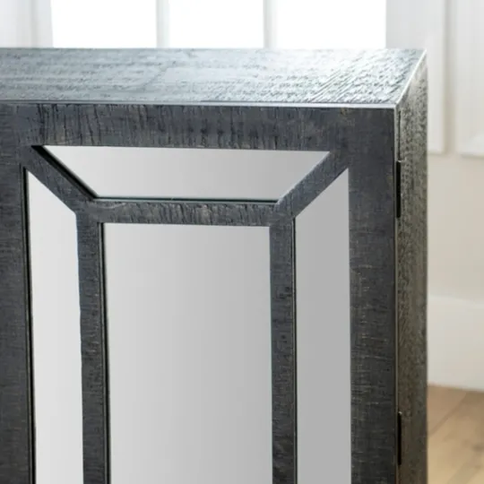 Kirkland's Home Black Mirrored 3-Door Sideboard- Cabinets & Sideboards