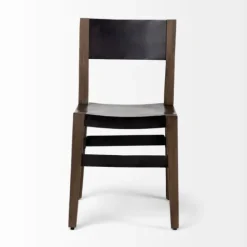 Kirkland's Home Black Modern Mango Wood Blocky Dining Chair- Dining Chairs