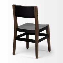 Kirkland's Home Black Modern Mango Wood Blocky Dining Chair- Dining Chairs