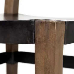 Kirkland's Home Black Modern Mango Wood Blocky Dining Chair- Dining Chairs
