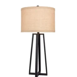 Kirkland's Home Black Molded Metal Table Lamp- Table Lamps