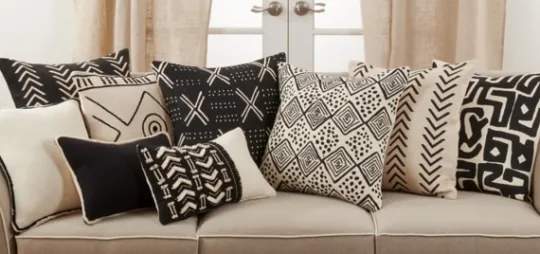 Kirkland's Home Black Mudcloth Cotton Throw Pillow- Pillows
