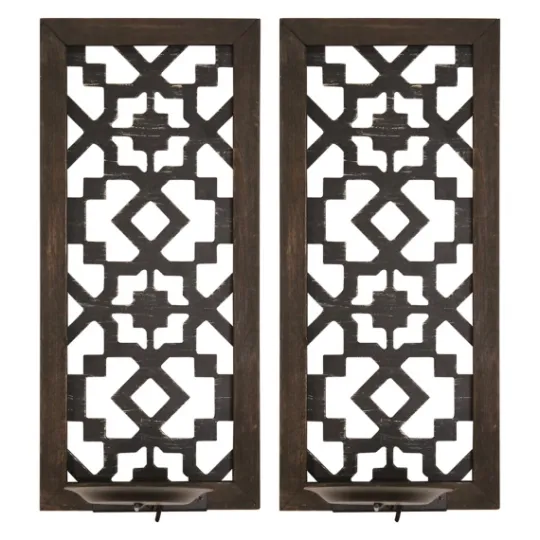 Kirkland's Home Black Ornate Laser Cut Sconces, Set Of 2- Sconces