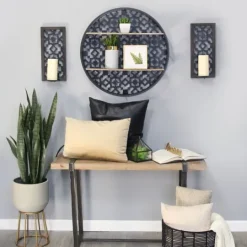 Kirkland's Home Black Ornate Laser Cut Sconces, Set Of 2- Sconces