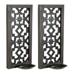 Kirkland's Home Black Ornate Laser Cut Sconces, Set Of 2- Sconces