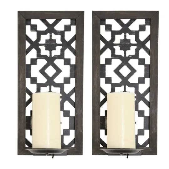 Kirkland's Home Black Ornate Laser Cut Sconces, Set Of 2- Sconces