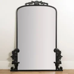 Kirkland's Home Black Ornate Scroll Bordeux Leaner Mirror- Full Length & Floor Mirrors
