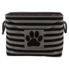 Kirkland's Home Black Paw Patch Stripe Rectangle Pet Basket- Baskets & Boxes