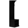 Kirkland's Home Black Pine Wood Grooved Hall Tree- Entryway Furniture
