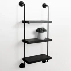 Kirkland's Home Black Pipe 3-Tier Wall Shelf- Shelves