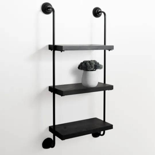 Kirkland's Home Black Pipe 3-Tier Wall Shelf- Shelves