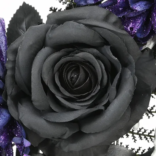 Kirkland's Home Black Purple Leaves Skull Hands Halloween Wreath- Wreaths