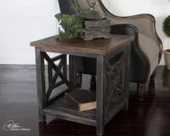 Kirkland's Home Black Reclaimed Fir Wood Accent Table- Accent & End Tables