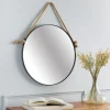 Kirkland's Home Black Round Framed Mirror With Rope, 24 In.- Framed Mirrors