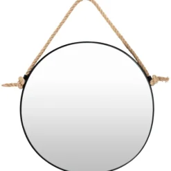 Kirkland's Home Black Round Framed Mirror With Rope, 24 In.- Framed Mirrors