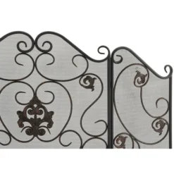 Kirkland's Home Black Scroll And Medallion Metal Fireplace Screen- Fireplace Accessories