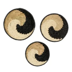 Kirkland's Home Black Seagrass Swirl 3-Pc. Wall Plaque Set- Wall Plaques