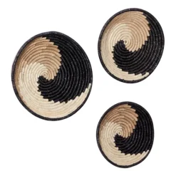 Kirkland's Home Black Seagrass Swirl 3-Pc. Wall Plaque Set- Wall Plaques