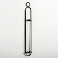 Kirkland's Home Black Singular Glass Wall Budvase- Wall Storage