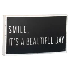 Kirkland's Home Black Smile It'S A Beautiful Day Wall Plaque- Wall Quotes & Signs