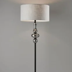 Kirkland's Home Black Smoked Mercury Glass Floor Lamp- Floor Lamps