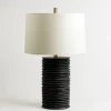 Kirkland's Home Black Stacked Textured Table Lamp- Table Lamps