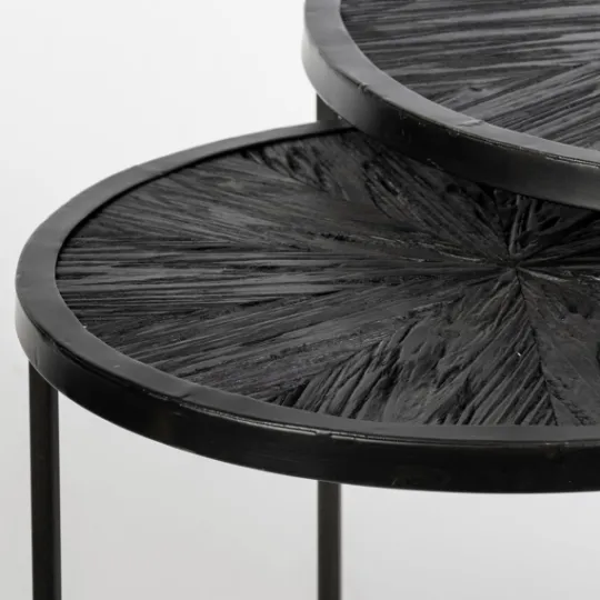 Kirkland's Home Black Starburst Nesting Accent Tables, Set Of 2- Accent & End Tables
