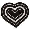 Kirkland's Home Black Striped Heart Pet Bowl Mat- Kitchen & Floor Mats
