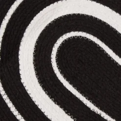 Kirkland's Home Black Striped Heart Pet Bowl Mat- Kitchen & Floor Mats